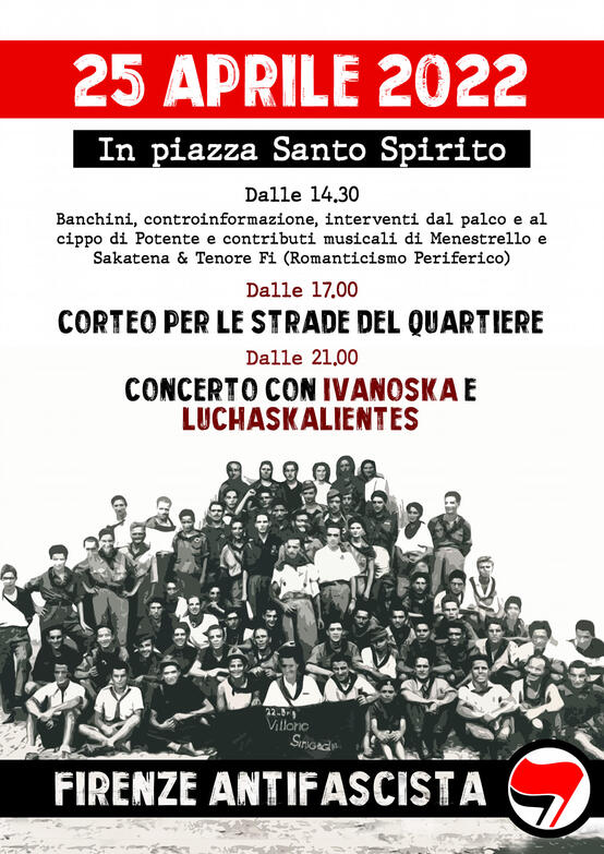 25 aprile 2022 in Piazza Santo Spirito con Firenze Antifascista