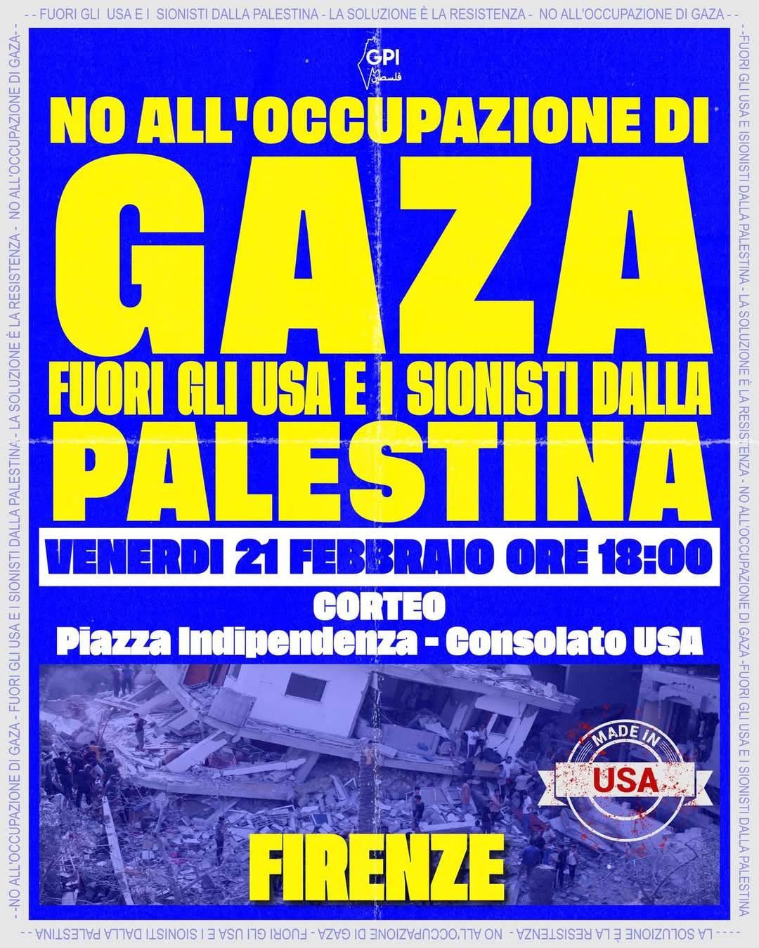 Venerdì 21 Febbraio 2025 Corteo No all'occupazione di Gaza